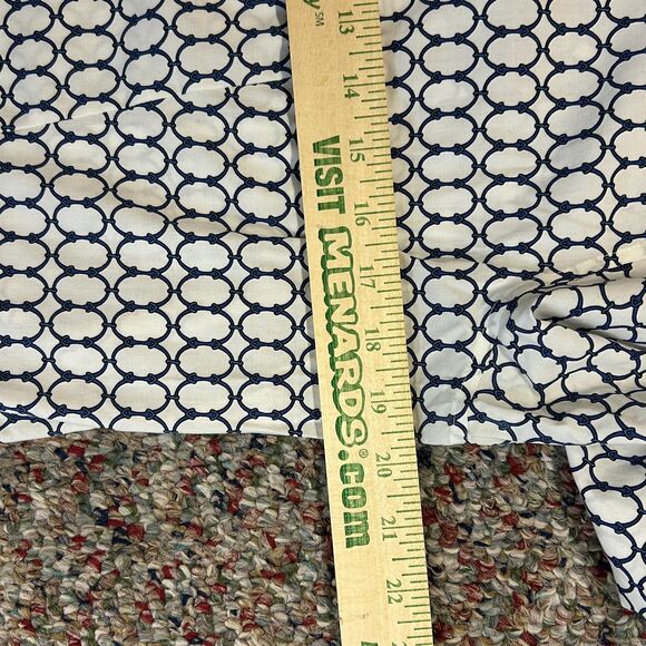 Talbots White Blue Chain Print Wrinkle Resistant LS Button Front Shirt Size 12 - Picture 15 of 15